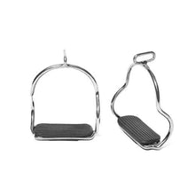 Indlæs billede til gallerivisning Sikkerhedsstigbøjler i s-form og rustfrit stål fra Draupnir rideudstyr til islænder rytteren - steinless steel s-shape safety stirrups from Draupnir horse equipement for Icelandic horse riders