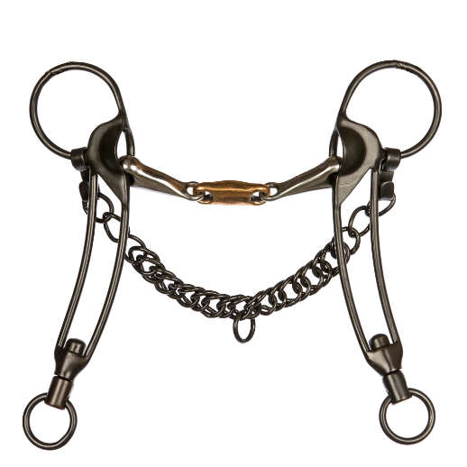 3 delt islænder stang kandar bid til islandsk hest fra EQUES rideudstyr - Double jointed icelandic double curb weymouth bit for icelandic horses from EQUES equipement