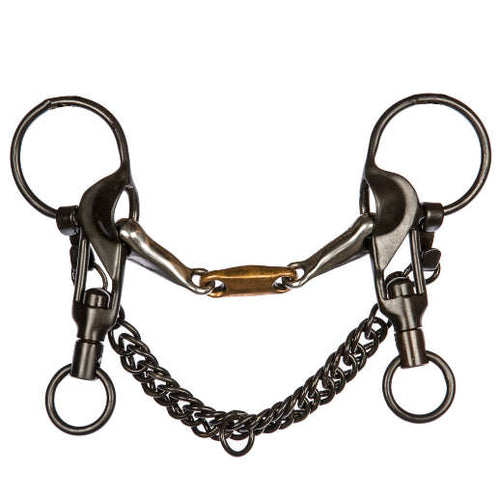 3 delt islænder stang kandar bid til islandsk hest fra EQUES rideudstyr - Double jointed icelandic double curb weymouth bit for icelandic horses from EQUES equipement